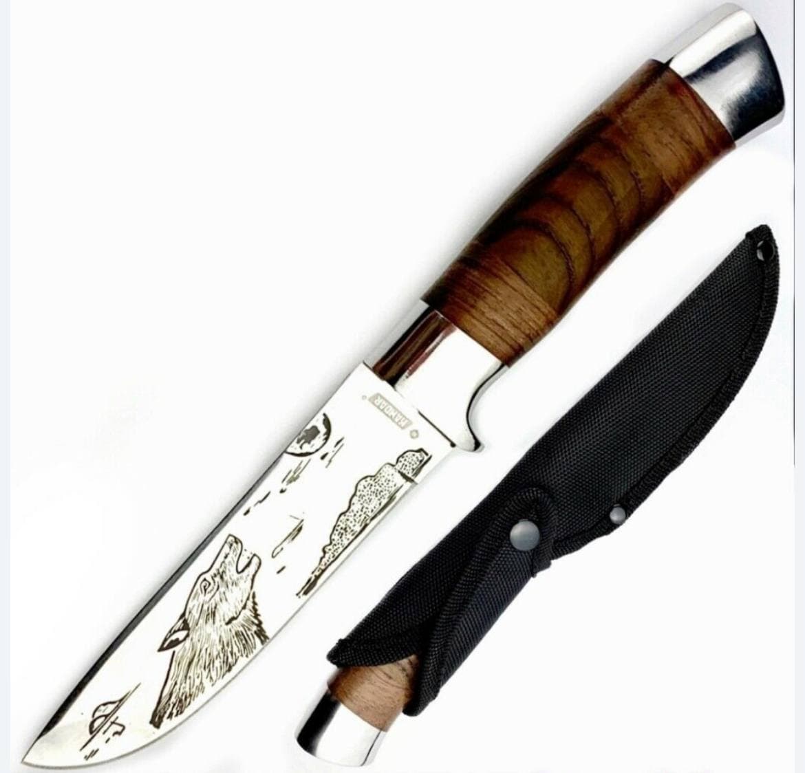 Lovački Nož Gravura Vuka 65x13