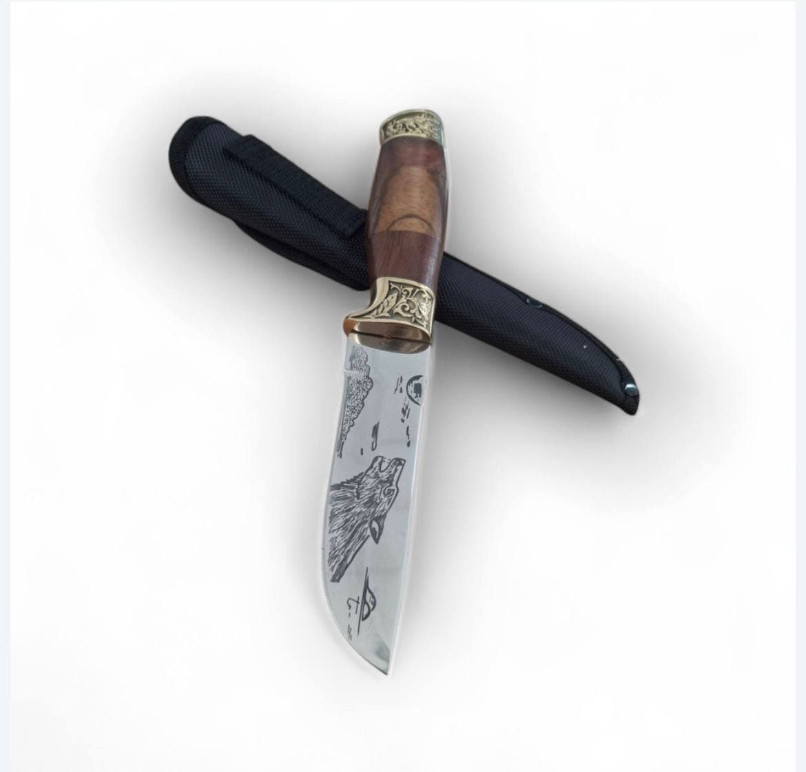 Lovački Nož Gravura Vuka 65x13