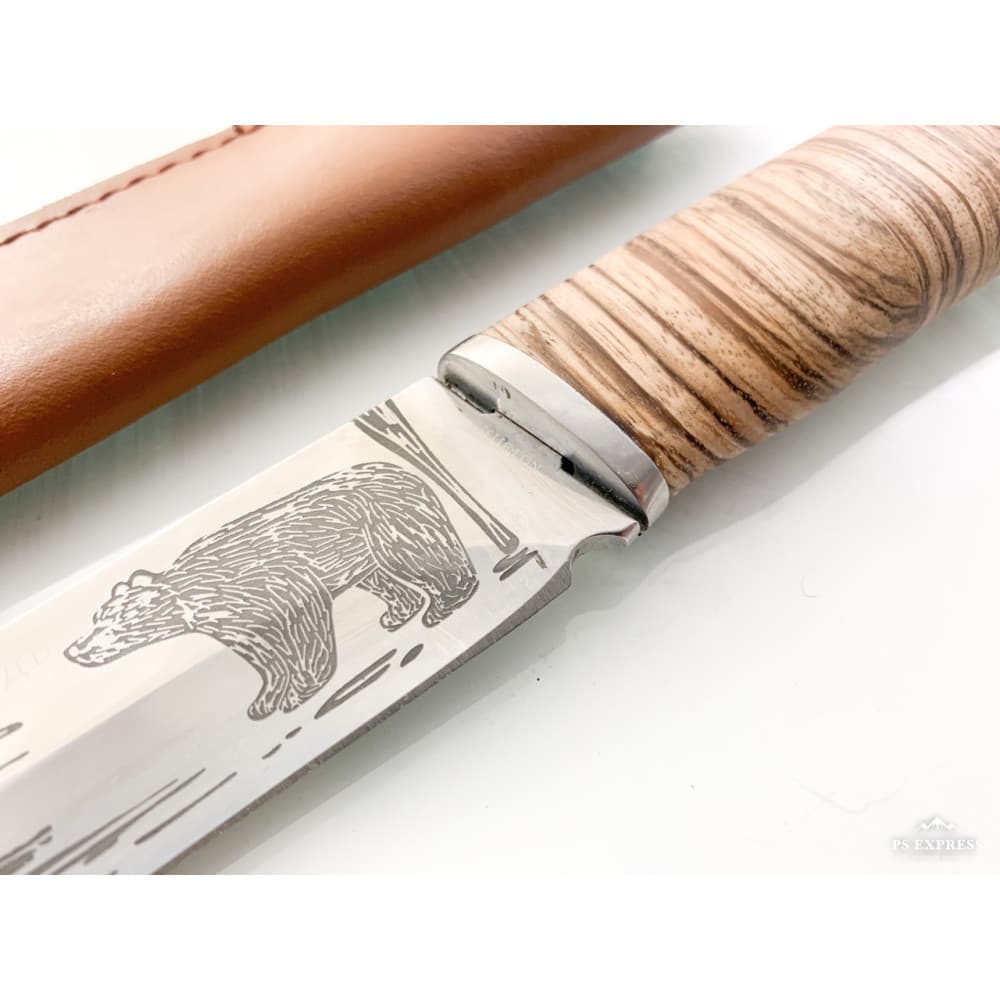 Lovački Nož Gravura Medveda 65X13